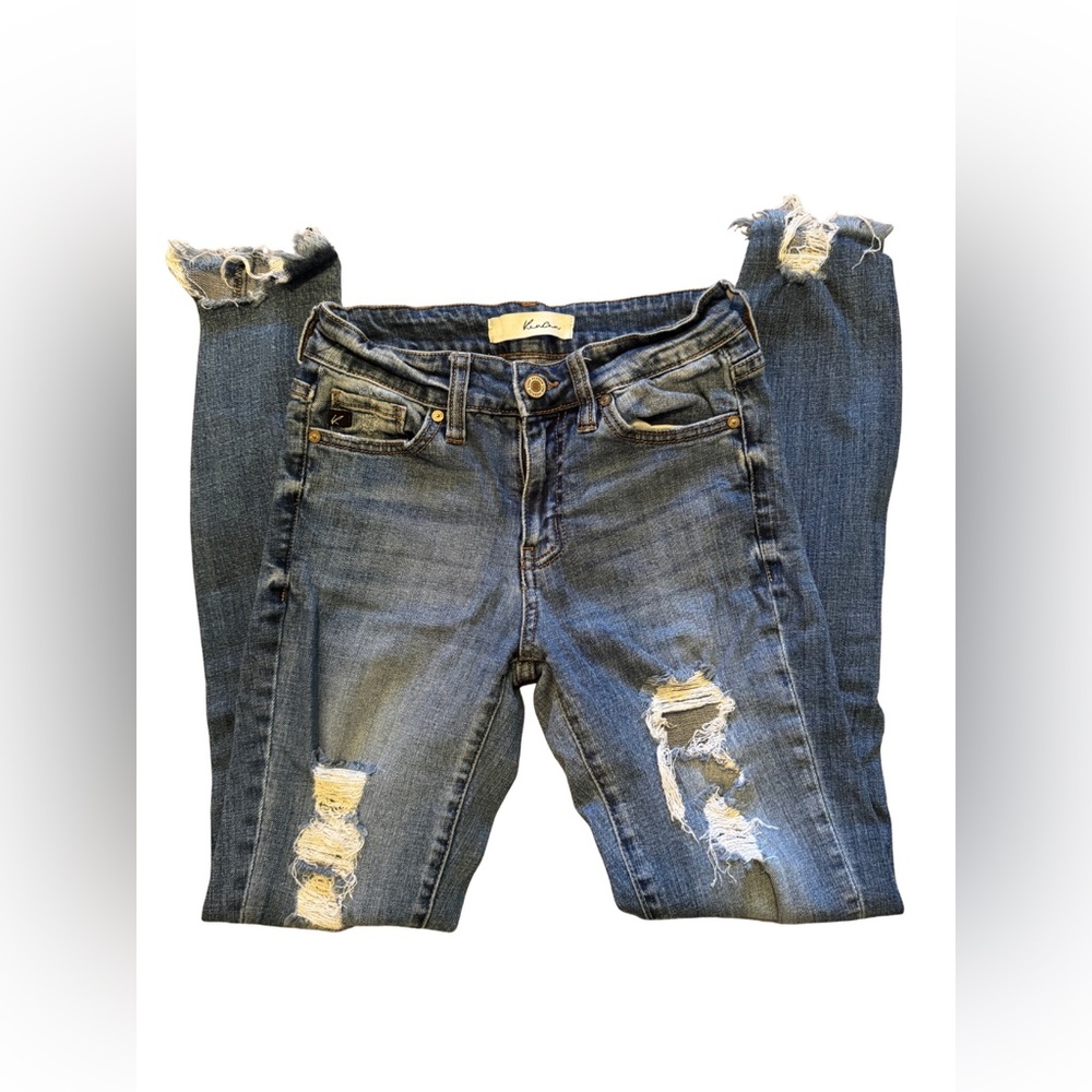 KanCan Distressed Skinny Blue Denim Jeans Size 3 25 - Picture 3 of 7